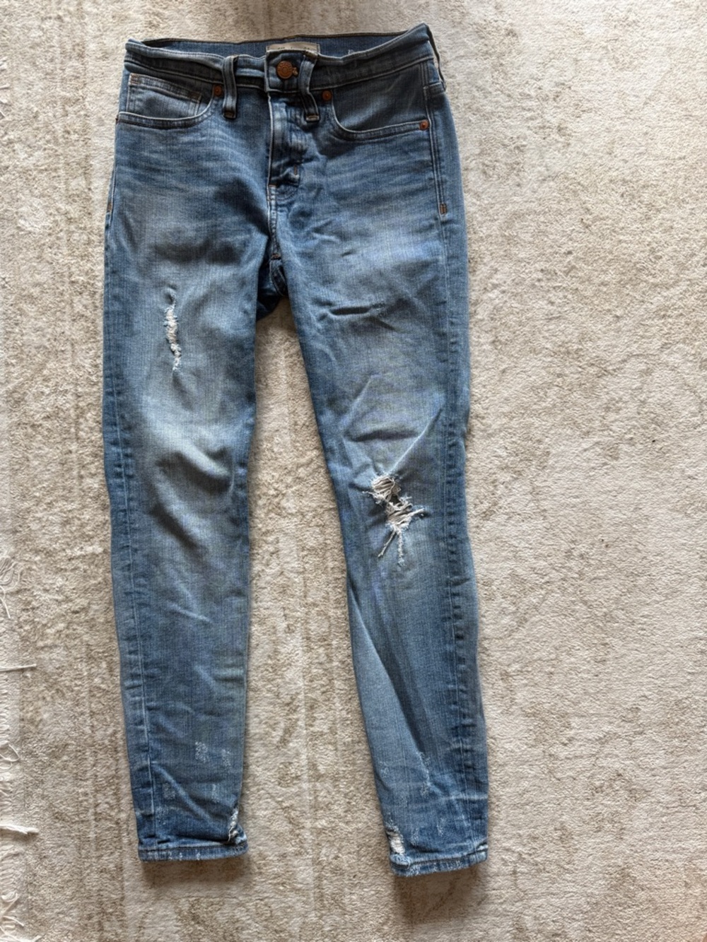 Women’s Distressed 9’’  high rise Skinny Jeans - Blue